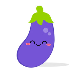 Vector cute eggplant cartoon style