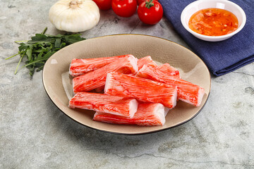 Tasty Crab stics surimi heap