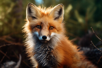 red fox cub AI Generated