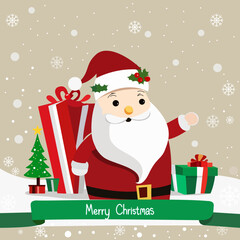 christmas card with santa claus.