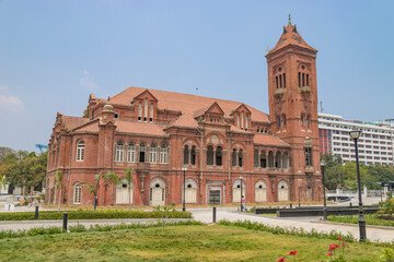 The victoria public hall town hall. British architecture in chennai tamil Nadu.Incredible India. - obrazy, fototapety, plakaty