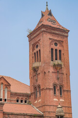 Obraz premium The victoria public hall town hall. British architecture in chennai tamil Nadu.Incredible India.