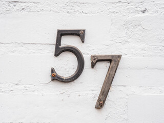 Number close up in a facade