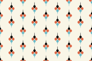 Traditional ethnic fabric pattern, seamless pattern design for textiles, rugs, wallpaper, clothing, sarong, scarf, batik, wrap, embroidery, print, background, vector illustration. thai fabric