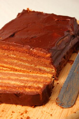 Making Chocolate Hazelnut Meringue Cake