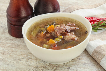 Soup with lentil and chicken