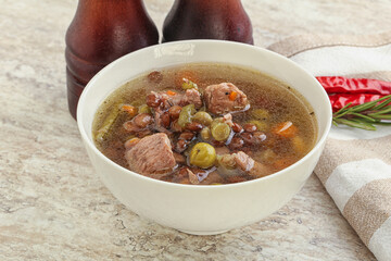 Soup with lentil and chicken