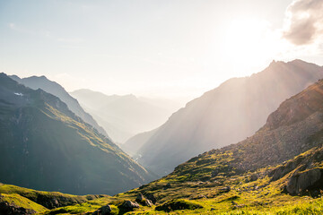 Ausblick über das Prättigau von der Silvrettahütte aus.