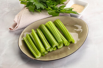 Vegan cuisine - dietary celery cticks