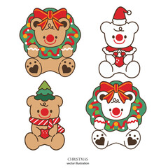 Cute white bear at Christmas