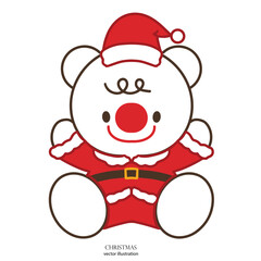 Cute white bear at Christmas