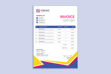 Professional and creative invoice templates design for  company