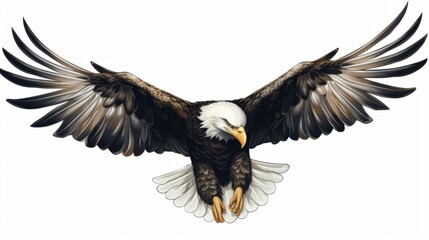 Obraz premium A majestic eagle soaring through the sky with wings outstretched