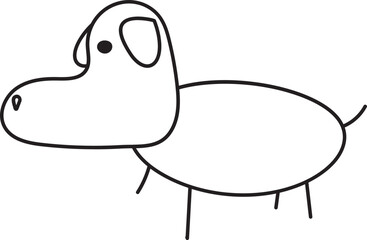 dog kid drawn outline
