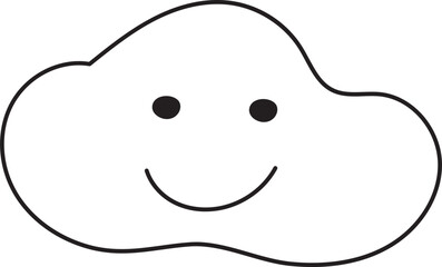 smile cloud kid drawn outline