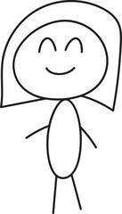 girl kid drawn outline