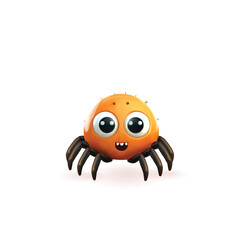 Vector cute spider cartoon on a white background 3d design