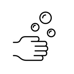 Wash hands healthcare notice. Pixel perfect, editable stroke icon