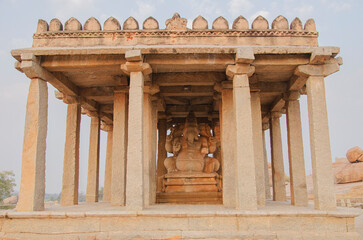 Sasivekalu Ganesha Temple, Hampi, Karnataka, India. - obrazy, fototapety, plakaty