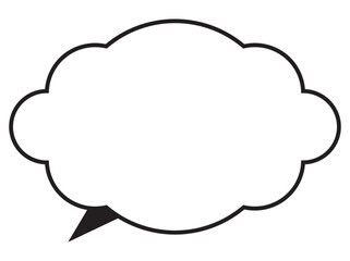 Vector illustration of Speech bubbles 23 [black tail]