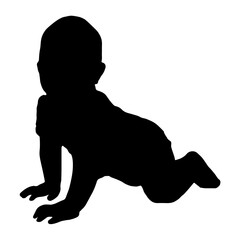 Illustration silhouette of a baby