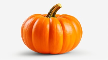 Obraz premium A bright orange pumpkin on a clean white background