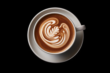 A cup of mocha latte with the picture above  3d rendering AI generative  