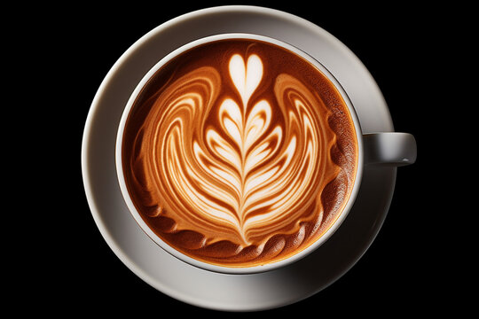 A cup of mocha latte with the picture above  3d rendering AI generative  