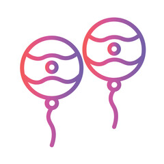 Balloon Decoration Holi Gradient Line Icon