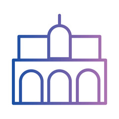 Obraz premium Building India Landmark Gradient Line Icon