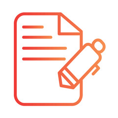 Business Circle Document Gradient Line Icon