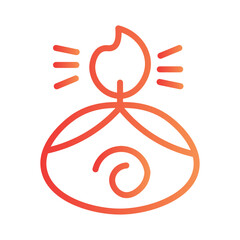 Candle Decoration Deepavali Gradient Line Icon