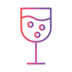 Alcohol Drink Glass Gradient Line Icon
