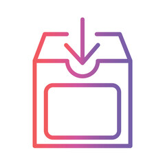 Archive Box Container Gradient Line Icon