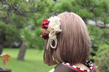 和装の洋風ヘアスタイル