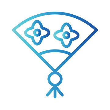 Blossom Fan Japan Gradient Line Icon