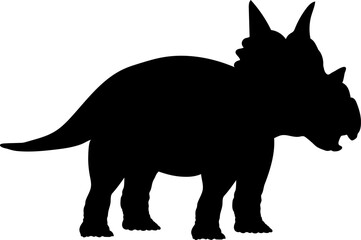 Triceratops Dinosaur Silhouette vector Types of dinosaurs breeds