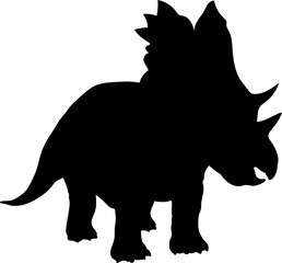 Triceratops Dinosaur Silhouette vector Types of dinosaurs breeds