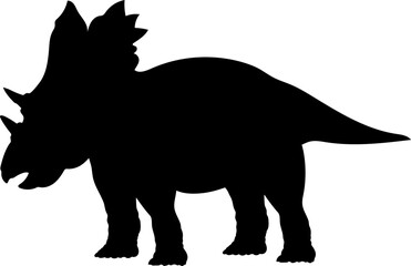 Triceratops Dinosaur Silhouette vector Types of dinosaurs breeds
