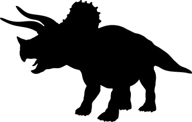 Triceratops Dinosaur Silhouette vector Types of dinosaurs breeds