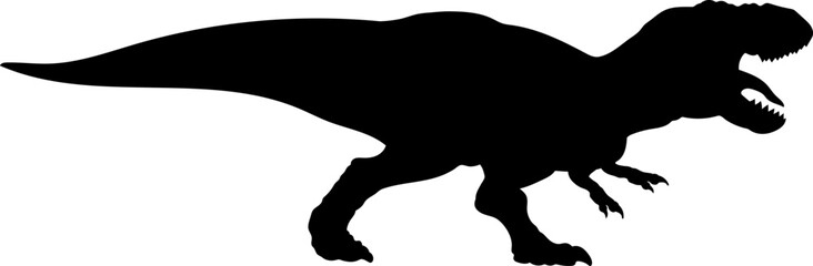 Tyrannosaurus Dinosaur Silhouette vector Types of dinosaurs breeds - obrazy, fototapety, plakaty