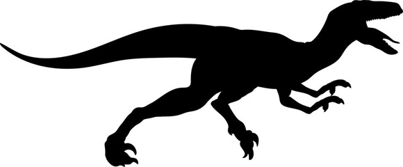 Veloceraptor Dinosaur Silhouette vector Types of dinosaurs breeds