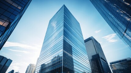 Fototapeta na wymiar A corporate office tower in a modern city