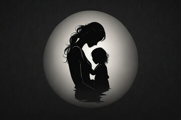 Mother's Day Love: Woman and Child Card Background