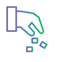 Fototapeta premium Garbage Hand Litter Gradient Line Icon