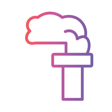 Chimney Industrial Pollution Gradient Line Icon