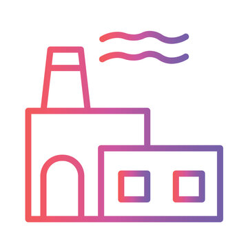 Day Pollution Industry Gradient Line Icon