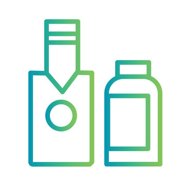 Canned Bottle Pollution Gradient Line Icon
