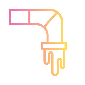 Dirty Pipe Pollution Gradient Line Icon