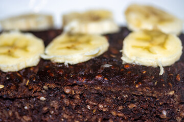 close up of banana cake